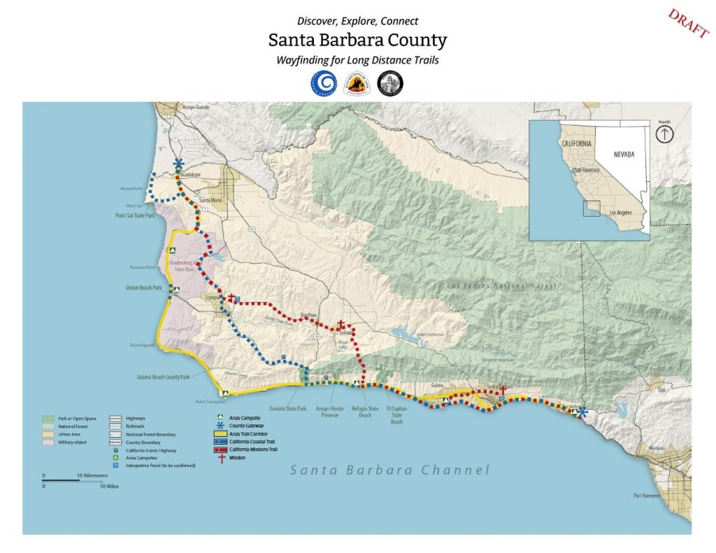 Santa Barbara County Long Distance Trails Map